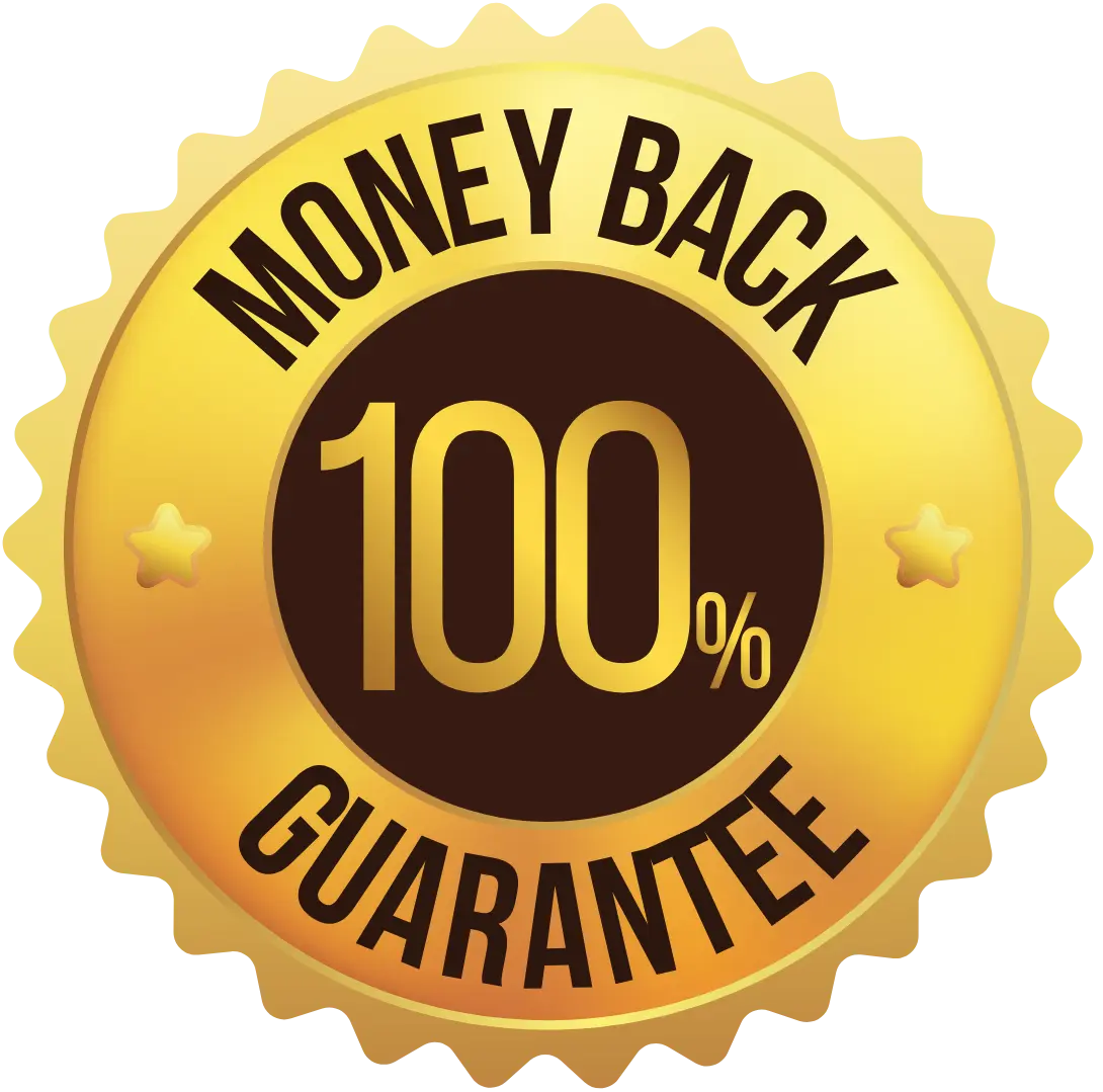 AlphaCur money back guarantee badge
